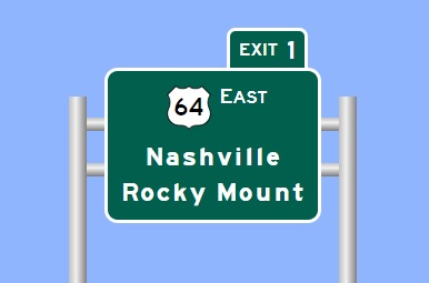 US 64 East exit on US 264/Future I-587 sign image, Highway Sign Maker