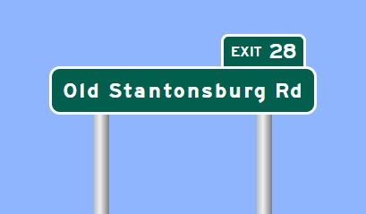Sign Maker image of Old Stantonsburg Road exit sign on I-587 in Wilson County