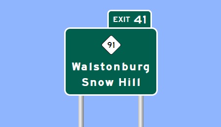 Sign Maker image of NC 91 exit sign on I-587 in Snow Hill