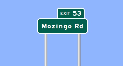 Sign Maker image of Mozingo Road exit sign on I-587 in Greenville