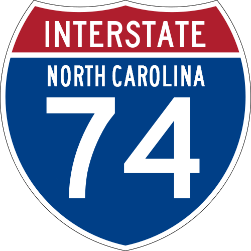 I-74 NC shield image from Shields Up!