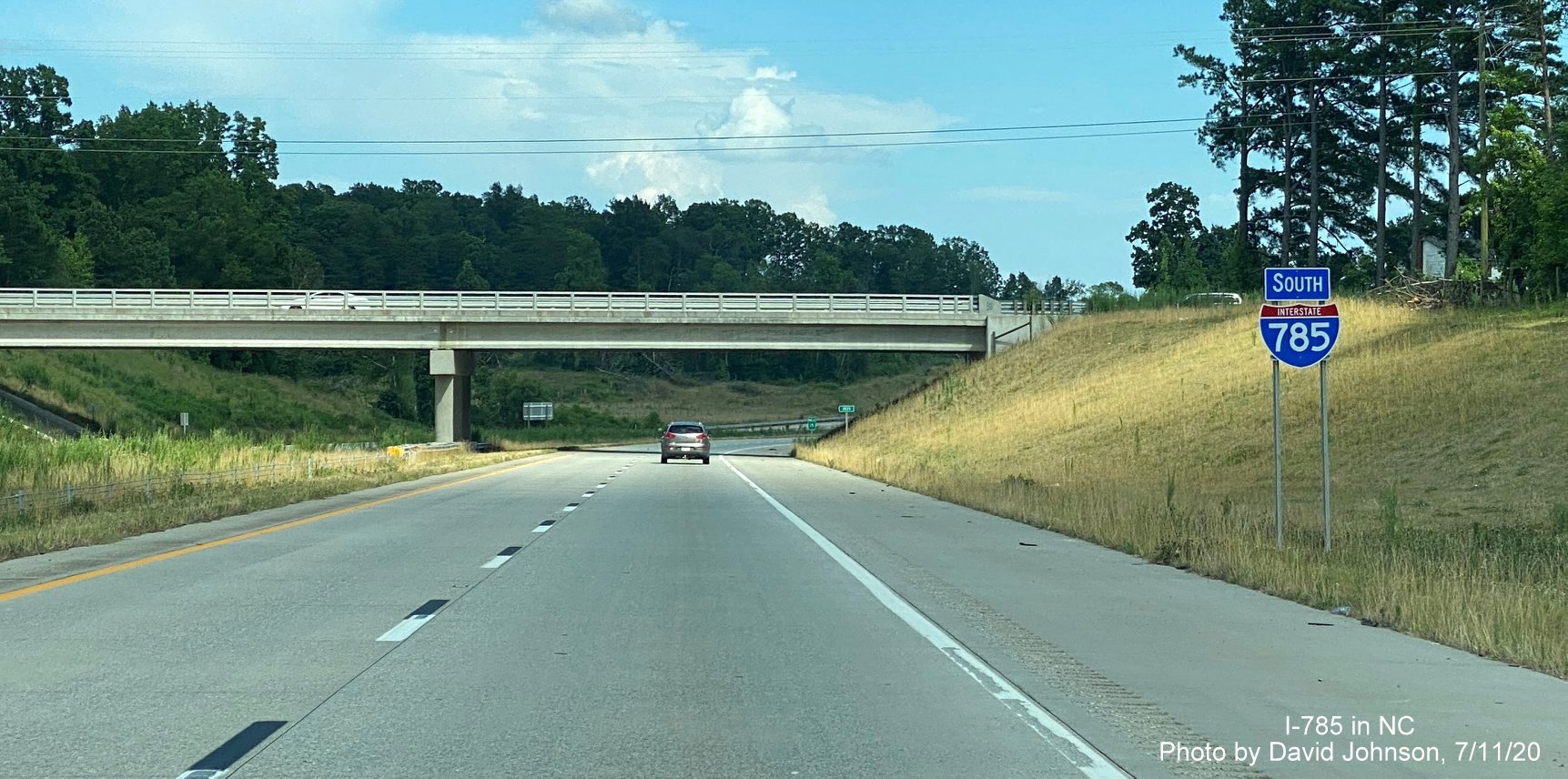 First South I-785 reassurance marker following US 29 interchange, by David Johnson, July 2020