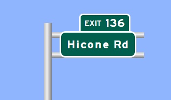 Sign Maker image of Hicone Road exit sign, made January 2023