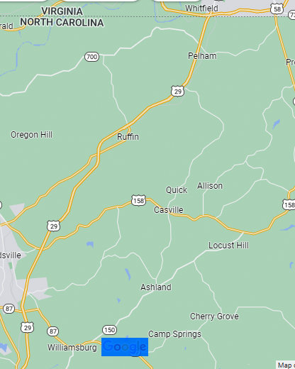 Google Maps image of I-785 Segment 3 between US 29 Business in Reidsville and Virginia border, December 2022