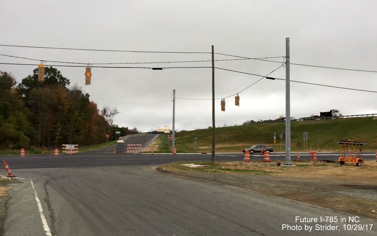Image of new off-ramp to US 70 from I-785/Greensboro Loop prior to opening from existing on-ramp, by Strider