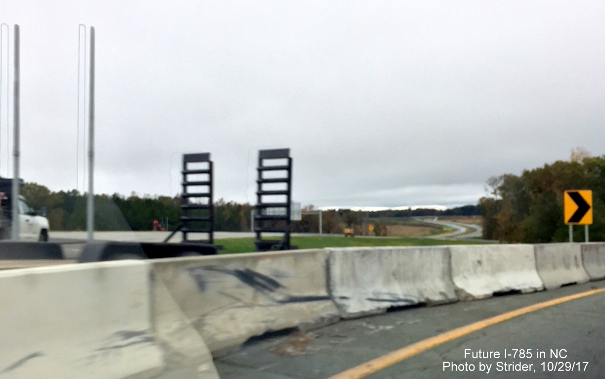 Image of Future I-785 lanes near completion north of US 70 exit from off-ramp in Greensboro, by Strider