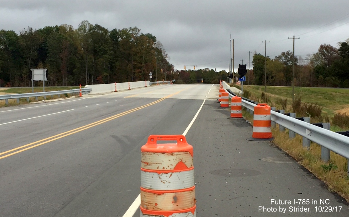 Image of nearly completed Huffine Mill Rd bridge over I-785/Greensboro Loop, by Strider
