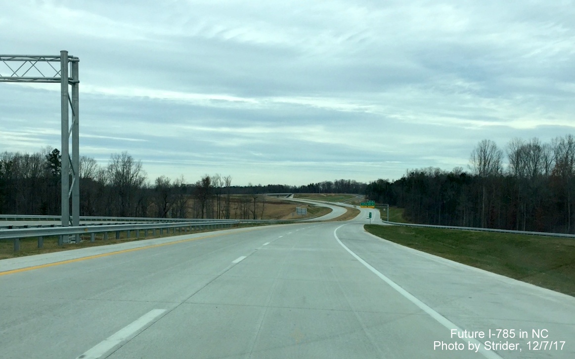 Image of newly opened section of I-785/Greensboro Loop looking north from US 70 exit, by Strider