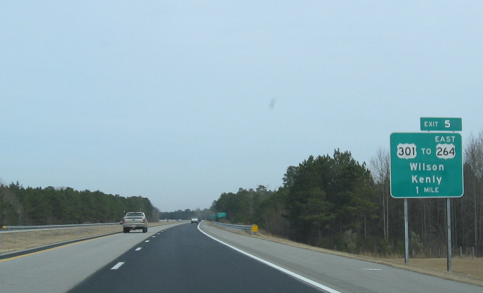 Photo of exit signage for the last exit on the former US 117 portion of I-795, 
Jan. 2010