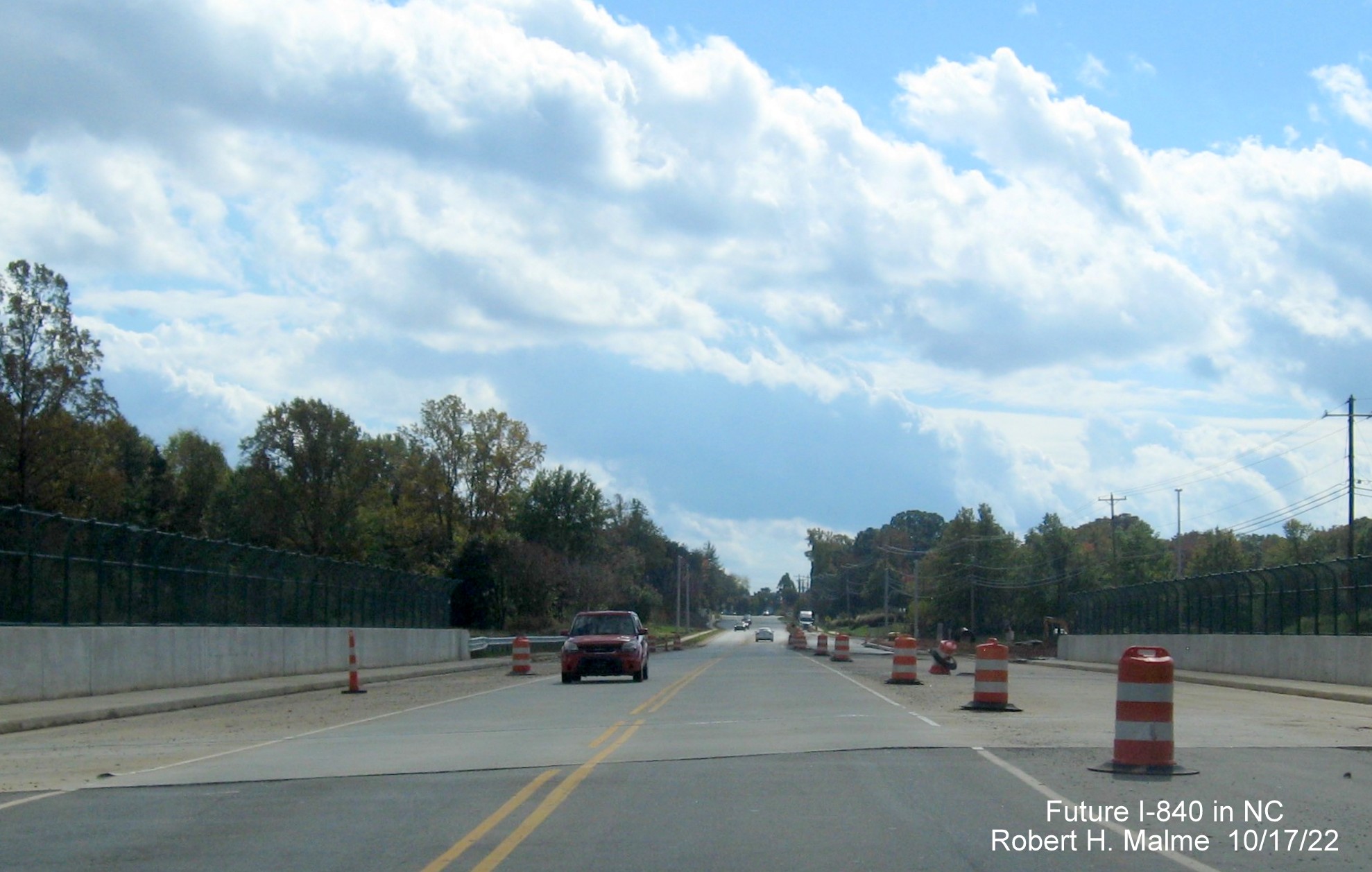 Image of new Yanceyville Street bridge over Greensboro Urban Loop (Future I-840), October 2022