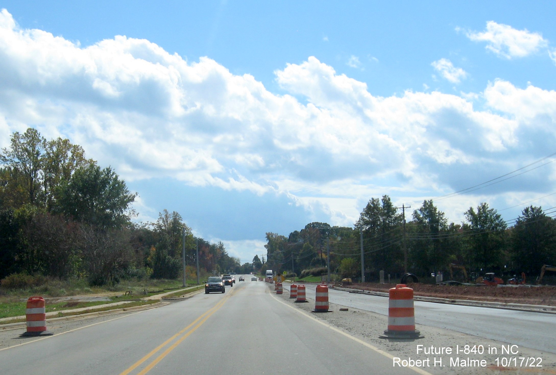 Image of Yanceyville Street south of new bridge over Greensboro Urban Loop (Future I-840), October 2022