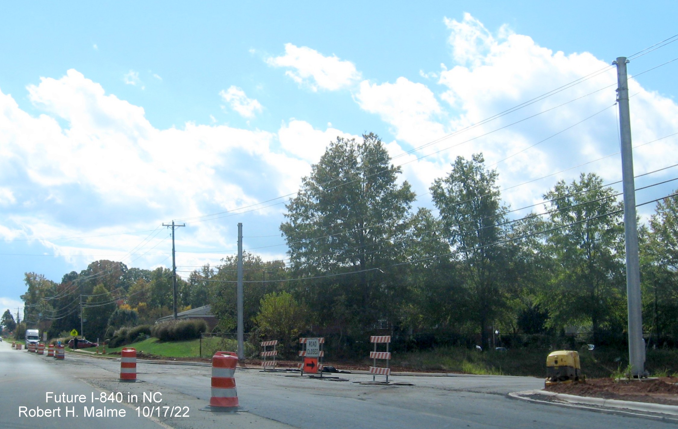 Image of Yanceyville Street at future ramp with Greensboro Urban Loop (I-840) East, October 2022