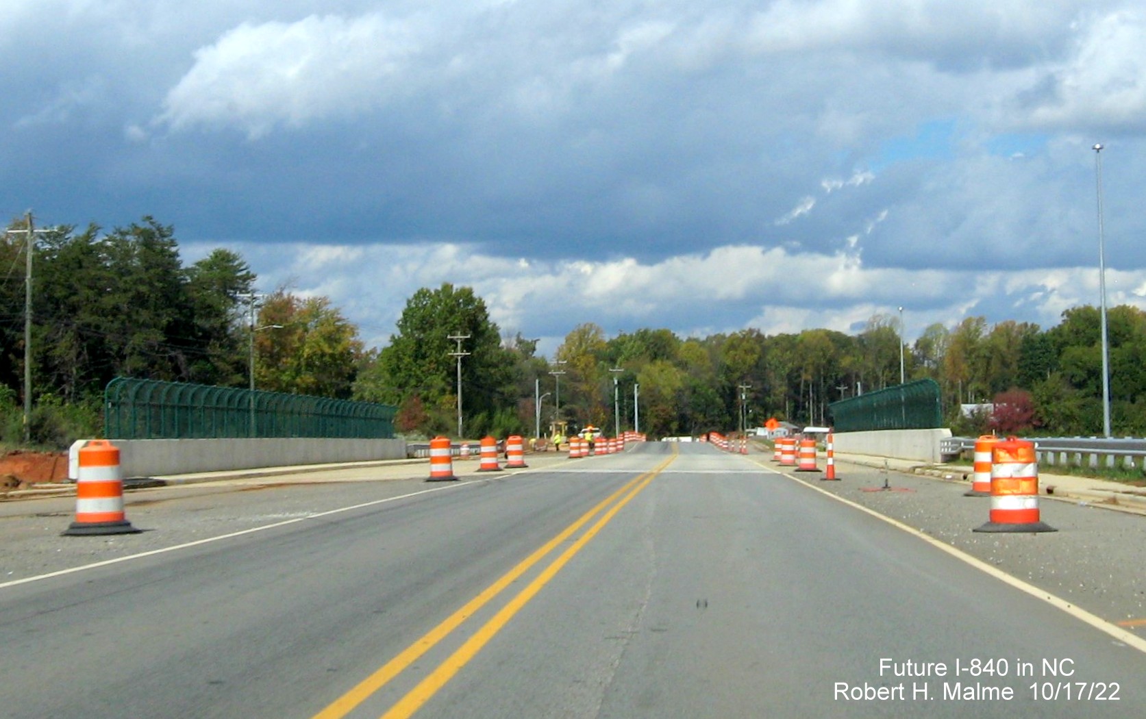 Image of Yanceyville Street crossing new bridge over future I-840 West/Greensboro Urban Loop, October 2022