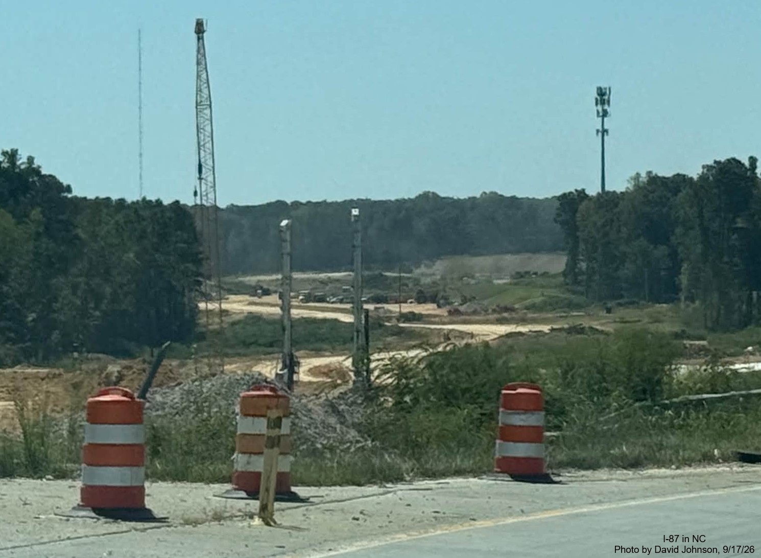 Image at the end of I-540 East at the overhead signs for the Knightdale Bypass in 
		  Raleigh, by David Johnson