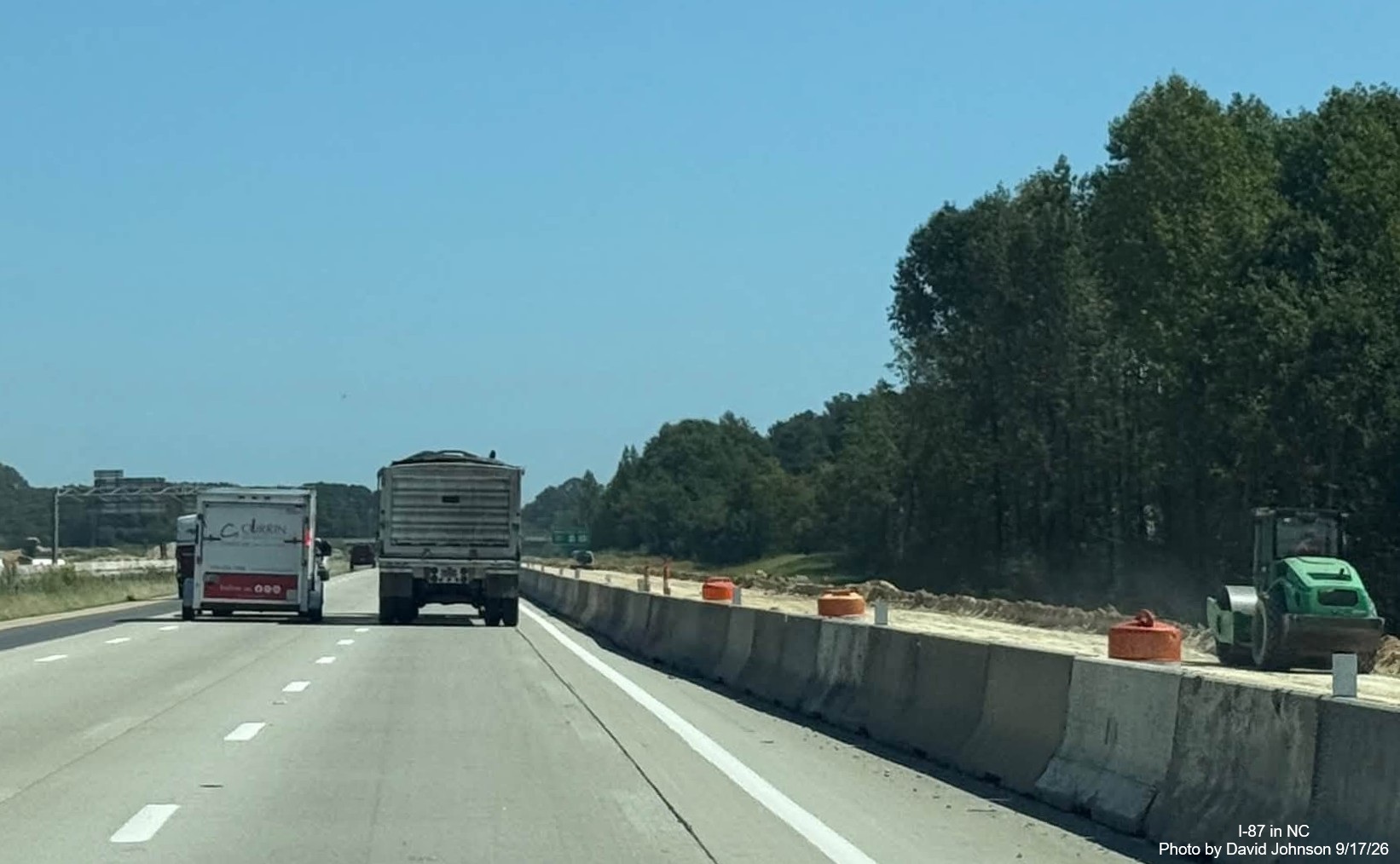Image of new lane being built for NC 540 exit ramp on I-87 North/Knightdale Bypass 
		  in Raleigh, by David Johnson September 2026