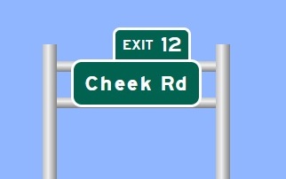 Sign Maker image of Cheek Road exit sign on future I-885/US 70 in Durham