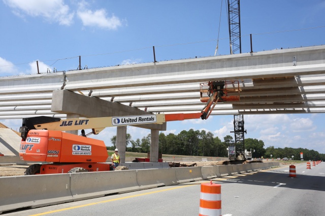 Image of construction progress of O'Berry Road bridge over US 117/Future I-795 south of Goldsboro, from Goldsboro News-Argusfrom 